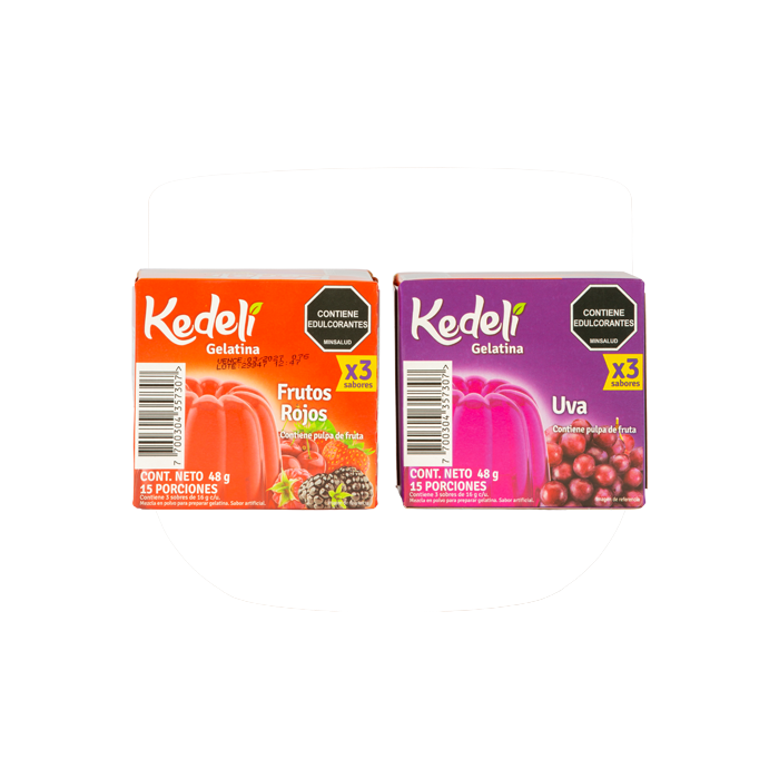 GELATINA SABORES SURT. KEDELI 3UND 48G