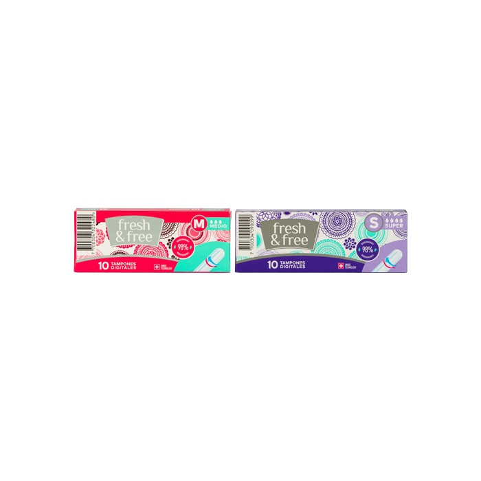 TAMPONES DIGITALES MEDIO/SUPER FRESH & FREE 10 UND